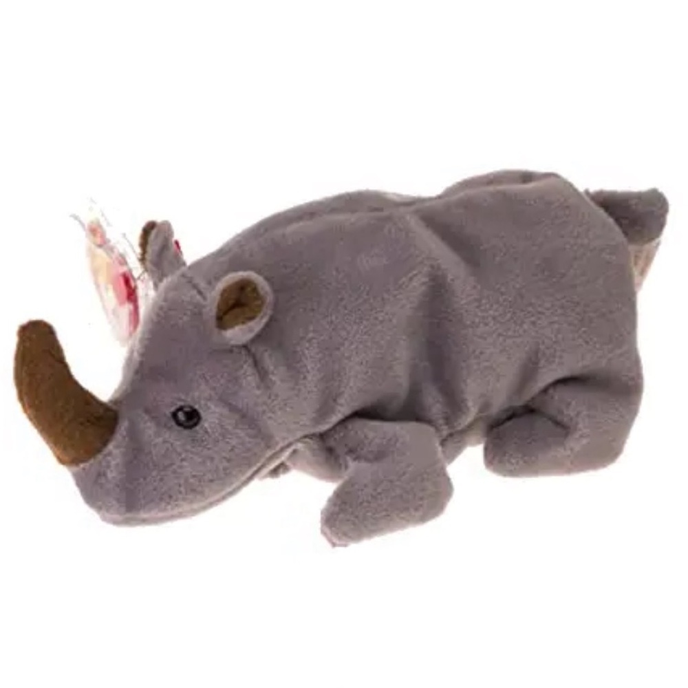 Gray Plush Rhino Toy